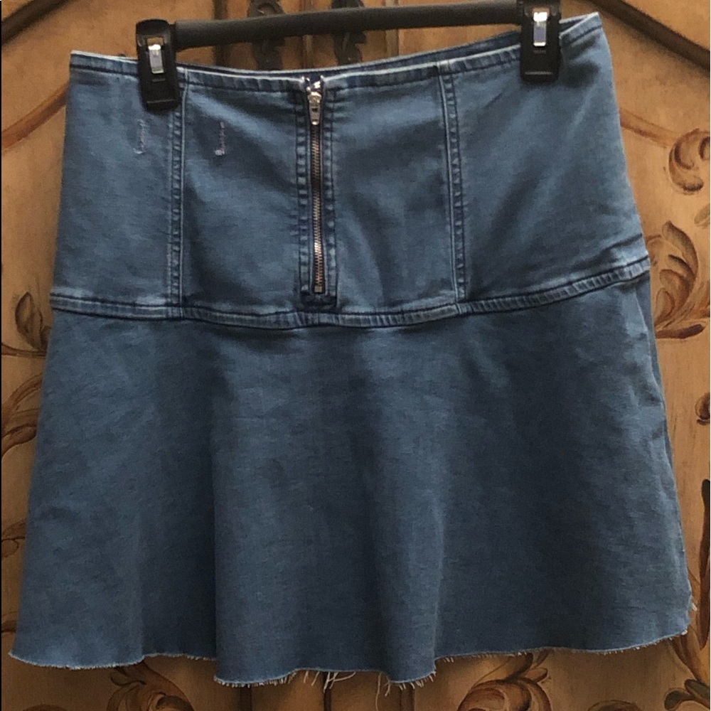 Free People Raw Edge Denim Skirt